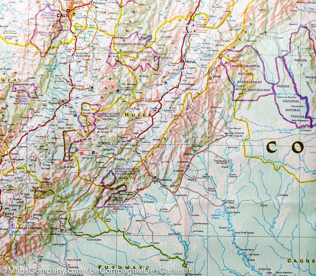 Carte routière - Colombie | National Geographic carte routière National Geographic