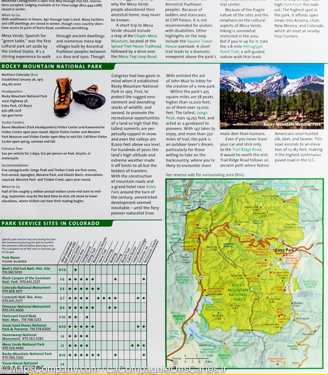 Carte routière - Colorado | National Geographic carte routière National Geographic