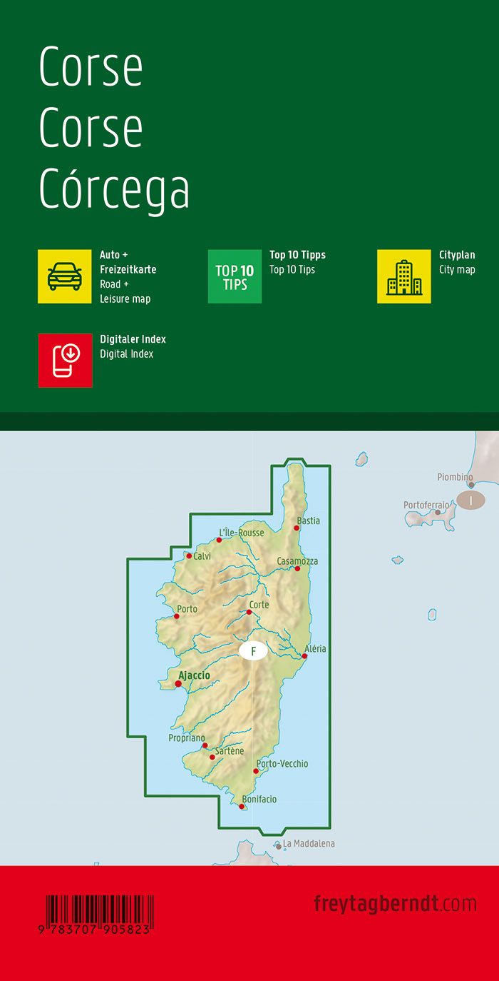Carte routière - Corse | Freytag & Berndt carte routière Freytag & Berndt