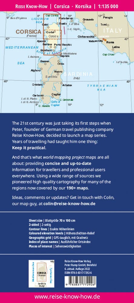 Carte routière - Corse | Reise Know How carte pliée Reise Know-How 