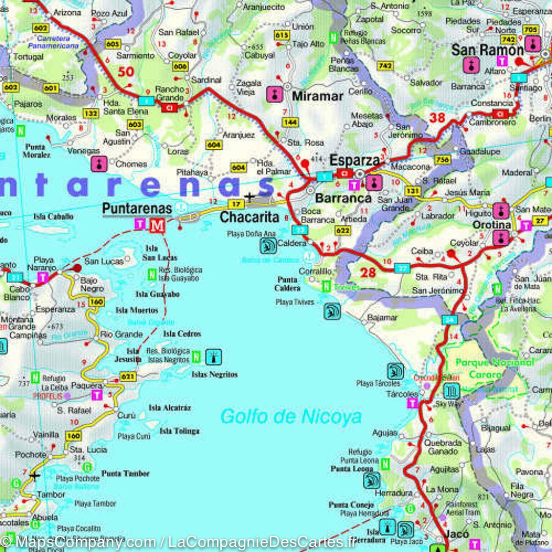 Carte routière - Costa Rica | Freytag & Berndt carte pliée Freytag & Berndt 
