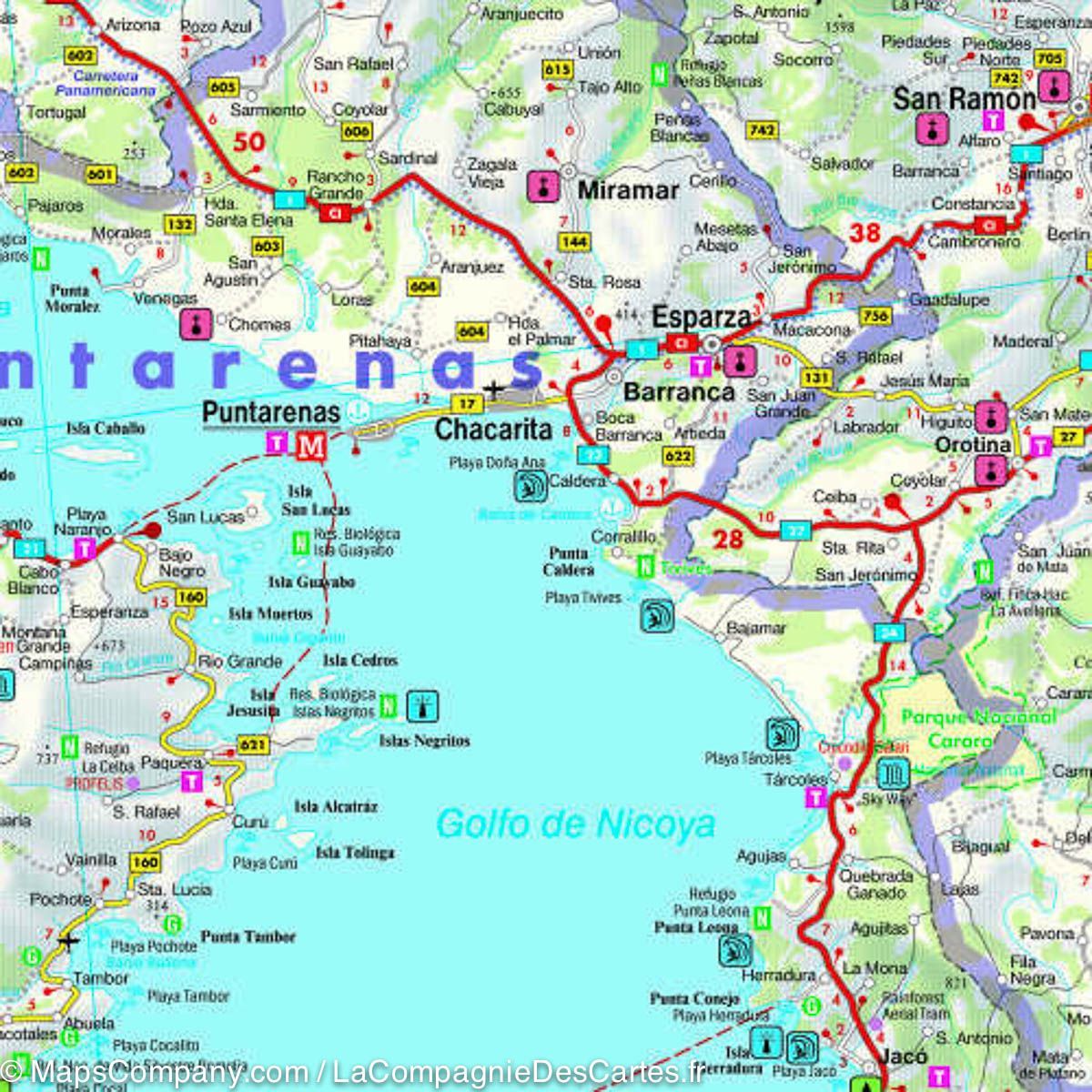 Carte routière - Costa Rica | Freytag & Berndt carte routière Freytag & Berndt