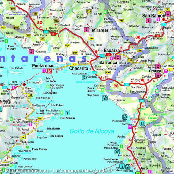 Carte routière - Costa Rica | Freytag & Berndt carte pliée Freytag & Berndt 