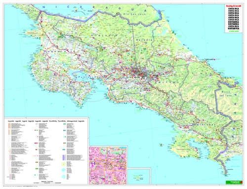 Carte routière - Costa Rica | Freytag & Berndt carte pliée Freytag & Berndt 