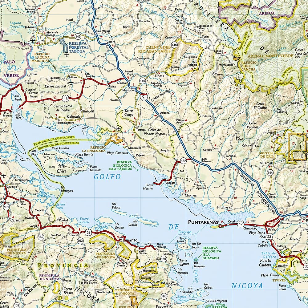 Carte routière - Costa Rica | National Geographic carte routière National Geographic