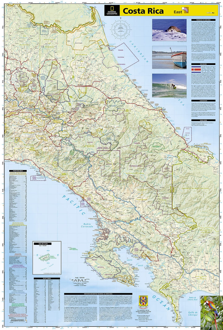 Carte routière - Costa Rica | National Geographic carte pliée National Geographic 