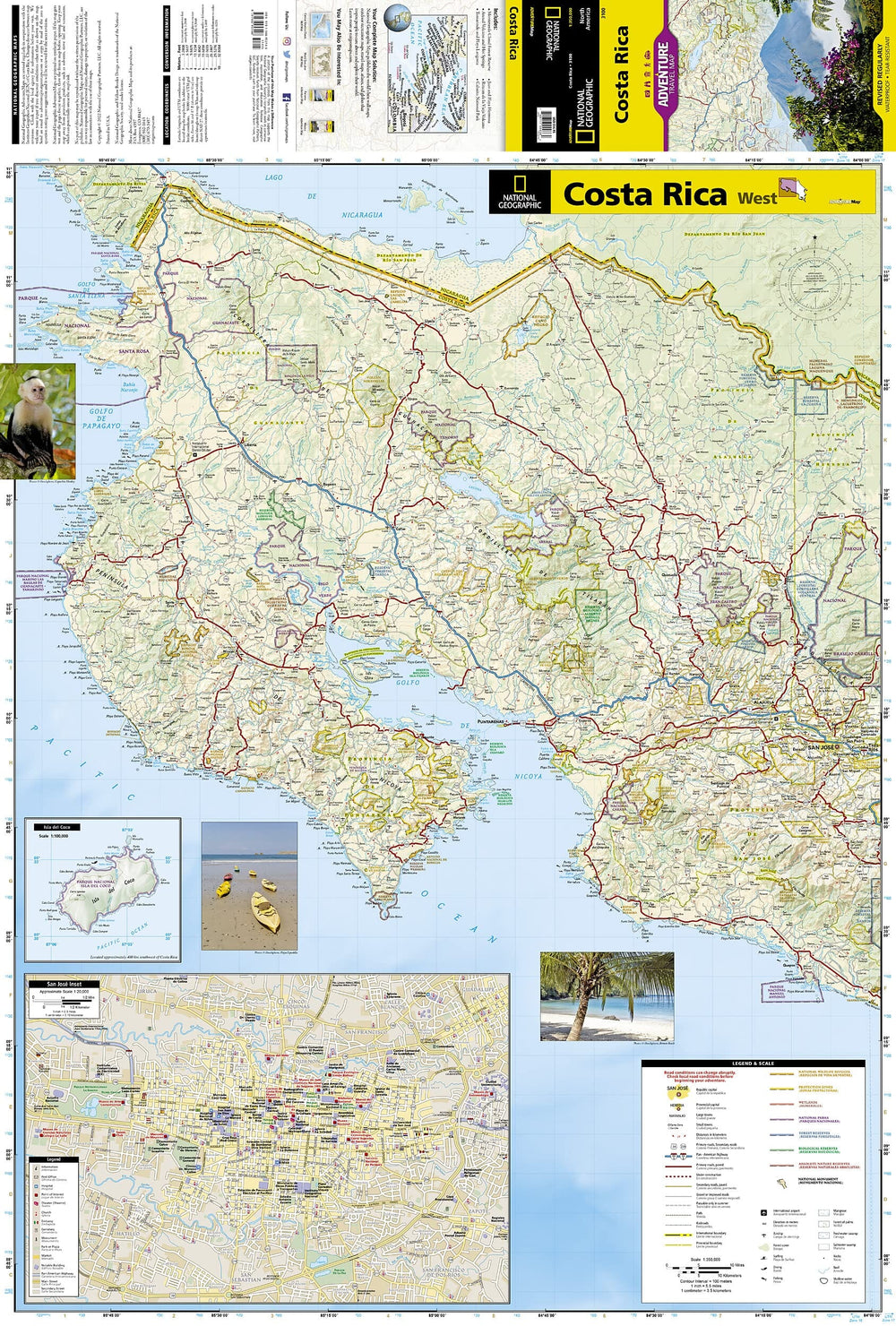 Carte routière - Costa Rica | National Geographic carte pliée National Geographic 