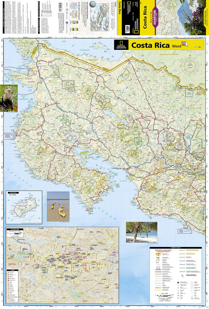 Carte routière - Costa Rica | National Geographic carte pliée National Geographic 