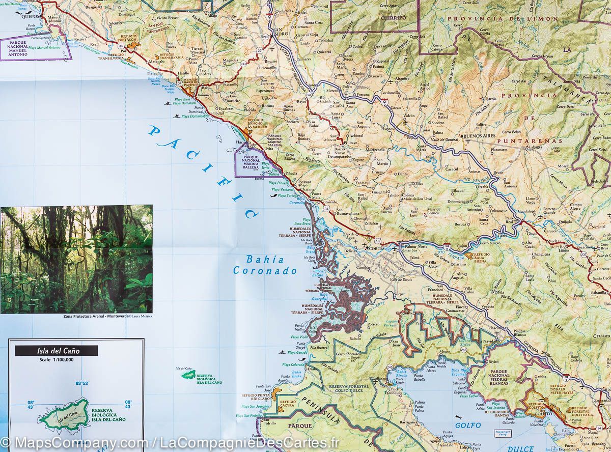 Carte routière - Costa Rica | National Geographic carte routière National Geographic