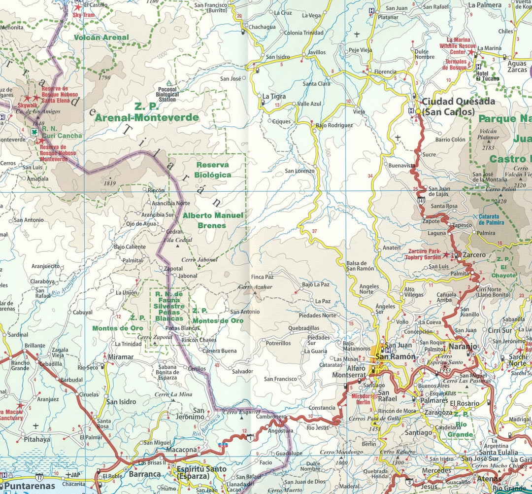 Carte routière - Costa Rica | Reise Know How carte pliée Reise Know-How 