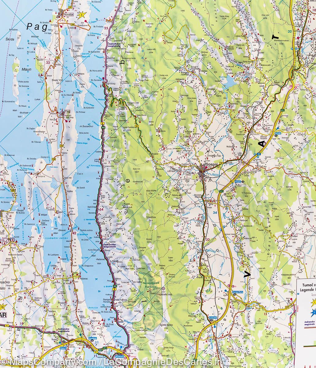 Carte routière - Côte Dalmate (Croatie) : Cres, Zadar, Split, Kornati, Dubrovnik | Freytag & Berndt carte routière Freytag & Berndt