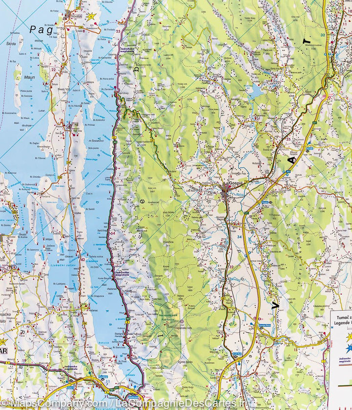 Carte routière - Côte Dalmate (Croatie) : Cres, Zadar, Split, Kornati, Dubrovnik | Freytag & Berndt carte pliée Freytag & Berndt 