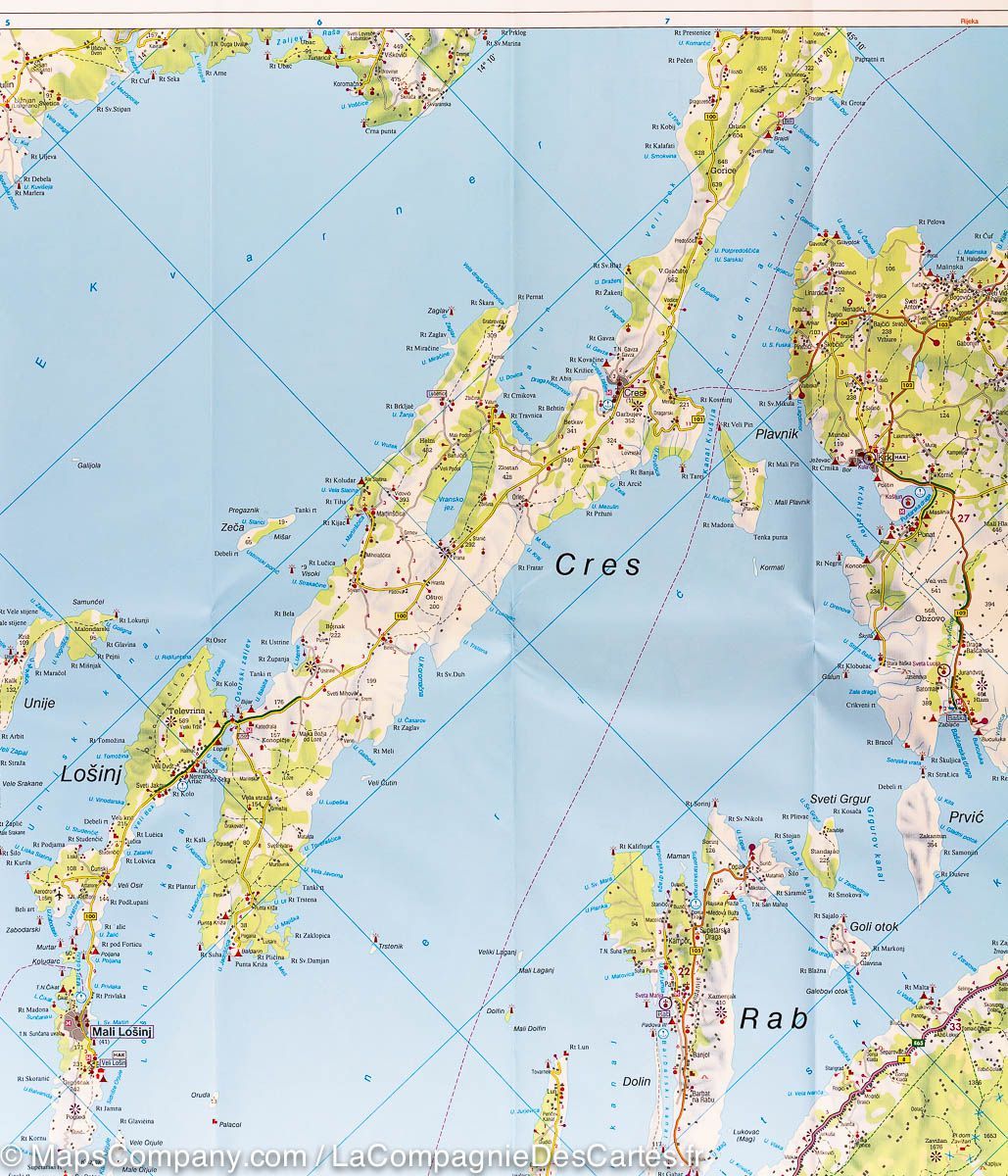 Carte routière - Côte Dalmate (Croatie) : Cres, Zadar, Split, Kornati, Dubrovnik | Freytag & Berndt carte routière Freytag & Berndt