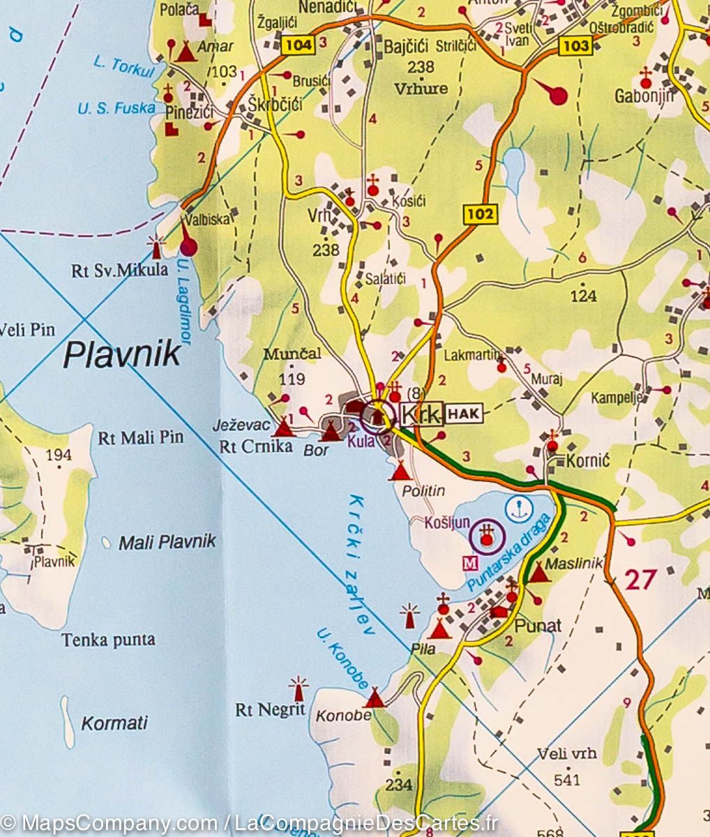 Carte routière - Côte Dalmate (Croatie) : Cres, Zadar, Split, Kornati, Dubrovnik | Freytag & Berndt carte routière Freytag & Berndt