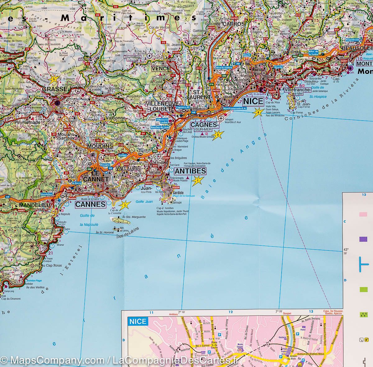 Carte routière - Côte d'Azur | Freytag & Berndt carte routière Freytag & Berndt