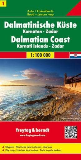 Carte routière - Côte de Dalmatie n° 1 (Kornat, Zadar) | Freytag & Berndt carte pliée Freytag & Berndt 