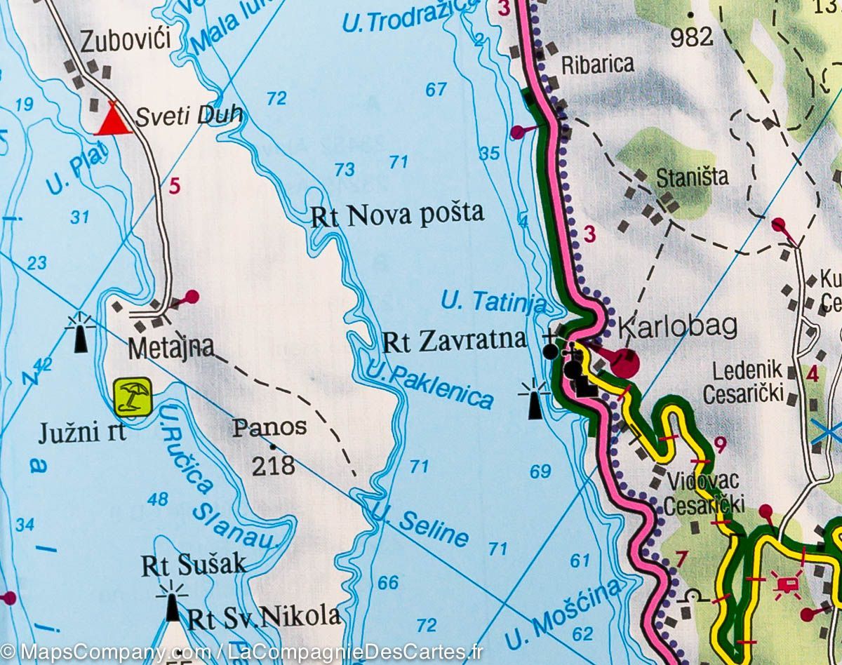 Carte routière - Côte de Dalmatie n° 1 (Kornat, Zadar) | Freytag & Berndt carte routière Freytag & Berndt