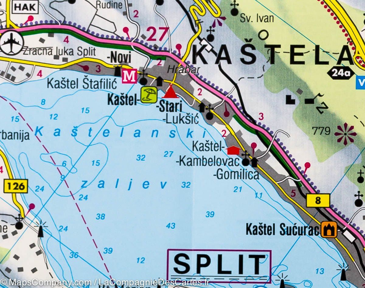 Carte routière - Côte de Dalmatie n° 2 (Sibenik, Split, Vis) | Freytag & Berndt carte routière Freytag & Berndt