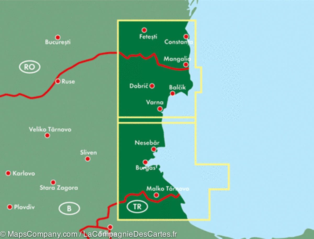 Carte routière - Côte de la Mer Noire (Bulgarie, Roumanie) | Freytag & Berndt carte routière Freytag & Berndt