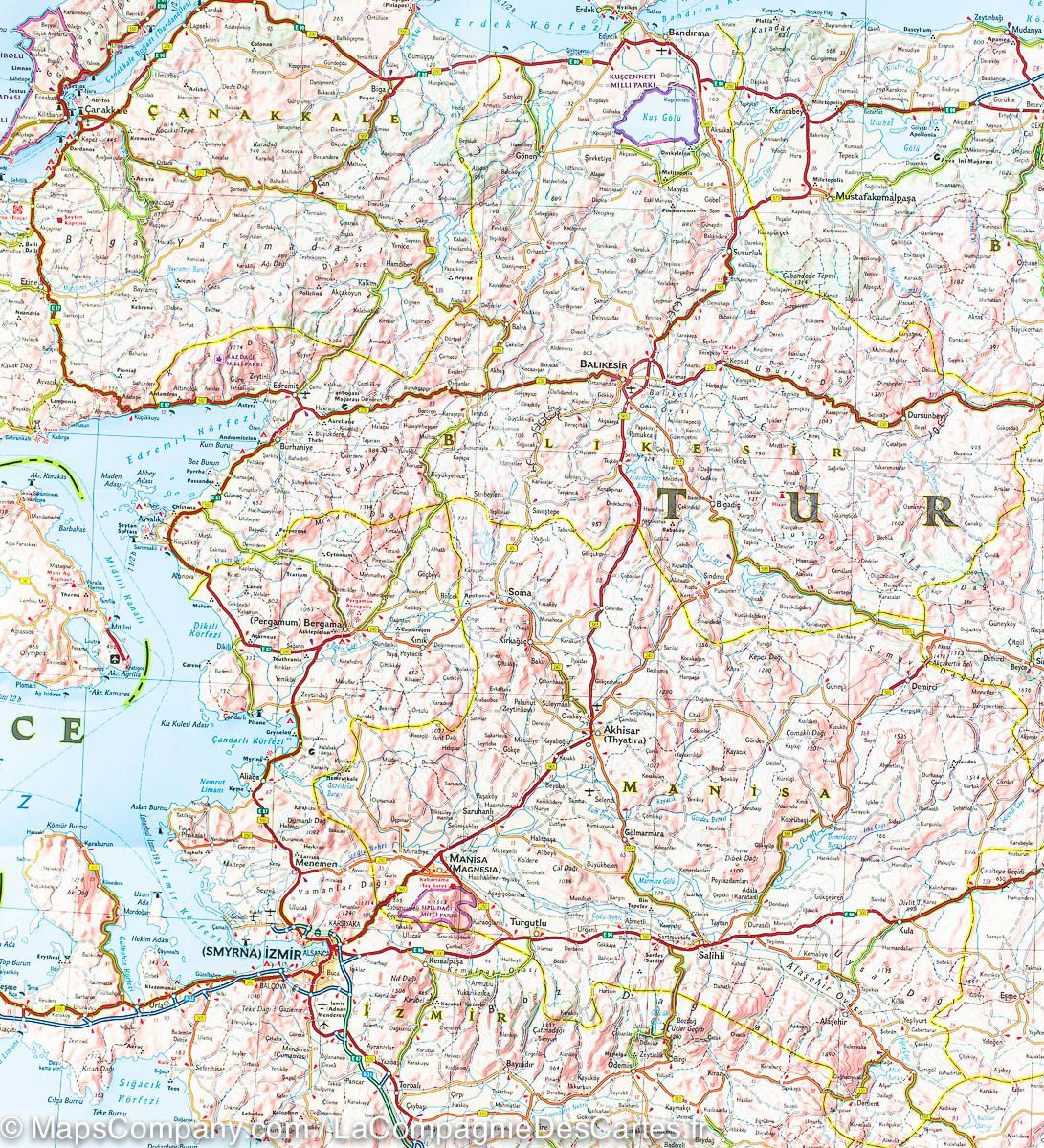 Carte routière - Côte méditerranéenne de la Turquie | National Geographic carte routière National Geographic