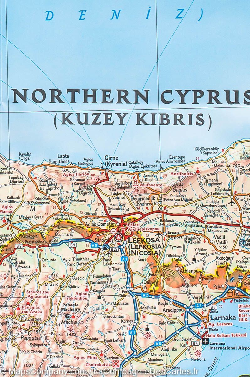 Carte routière - Côte méditerranéenne de la Turquie | National Geographic carte routière National Geographic