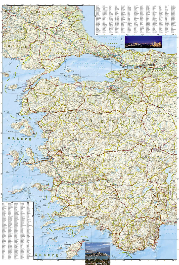 Carte routière - Côte méditerranéenne de la Turquie | National Geographic carte pliée National Geographic 