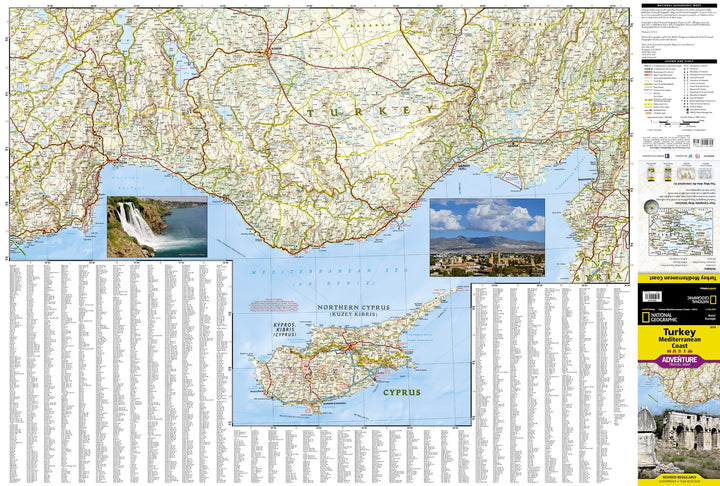 Carte routière - Côte méditerranéenne de la Turquie | National Geographic carte pliée National Geographic 