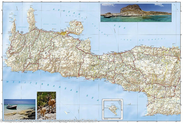 Carte routière - Crète | National Geographic carte pliée National Geographic 