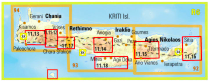Carte routière - Crète R6 | Anavasi carte pliée Anavasi 