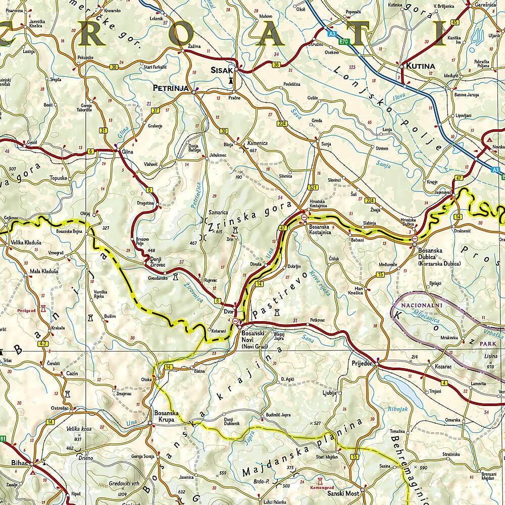 Carte routière - Croatie | National Geographic carte routière National Geographic