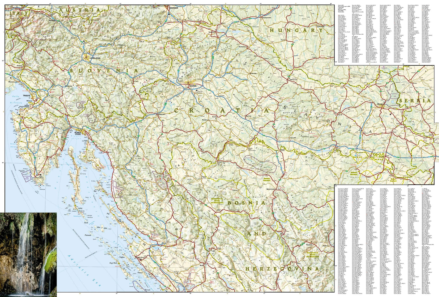 Carte routière - Croatie | National Geographic carte routière National Geographic