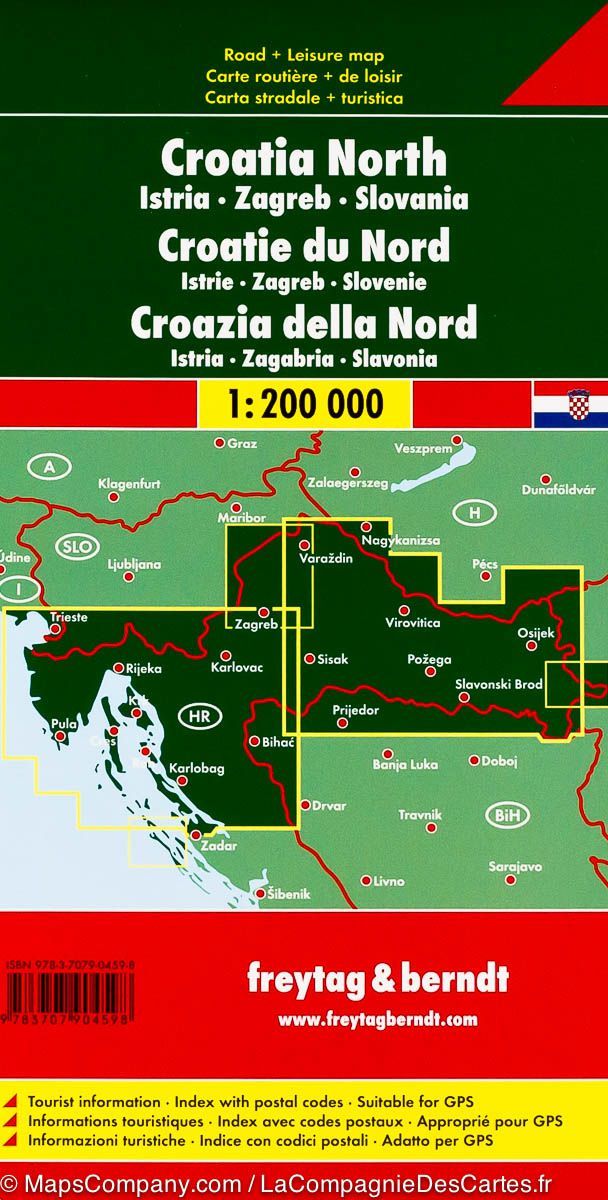 Carte routière - Croatie Nord & Istrie | Freytag & Berndt carte routière Freytag & Berndt