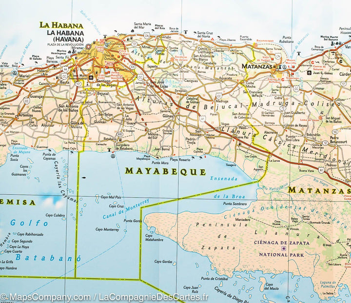 Carte routière - Cuba | National Geographic carte pliée National Geographic 