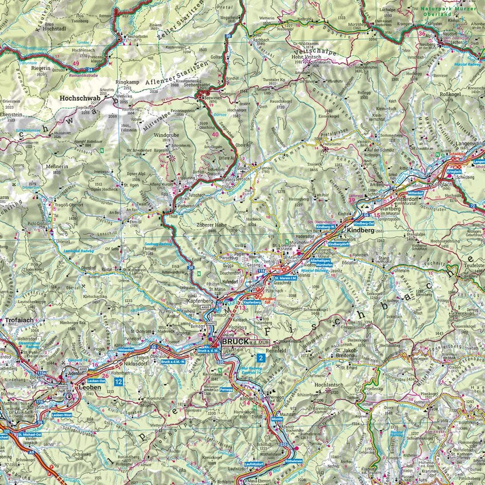 Carte routière & cycliste - Styrie (Autriche) | Freytag & Berndt carte routière Freytag & Berndt