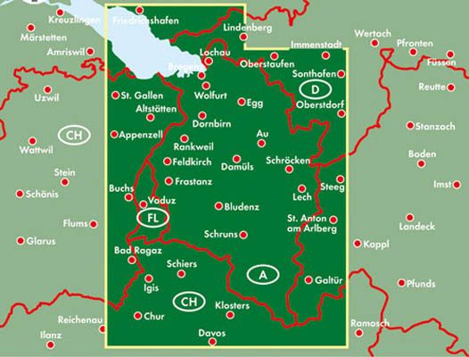Carte routière & cycliste - Vorarlberg | Freytag & Berndt carte pliée Freytag & Berndt 