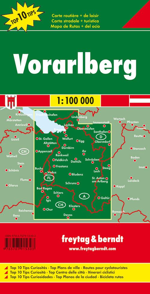 Carte routière & cycliste - Vorarlberg | Freytag & Berndt carte pliée Freytag & Berndt 