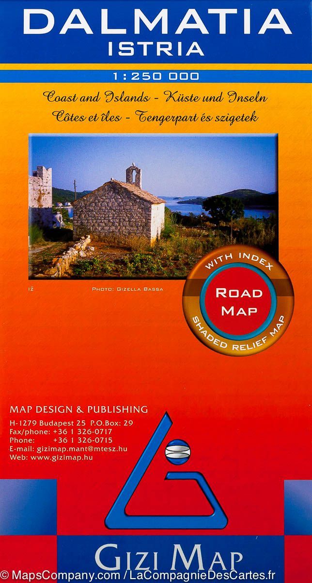 Carte routière - Dalmatie & Istrie (Croatie, Monténégro, Slovénie) | Gizi Map carte routière Gizi Map