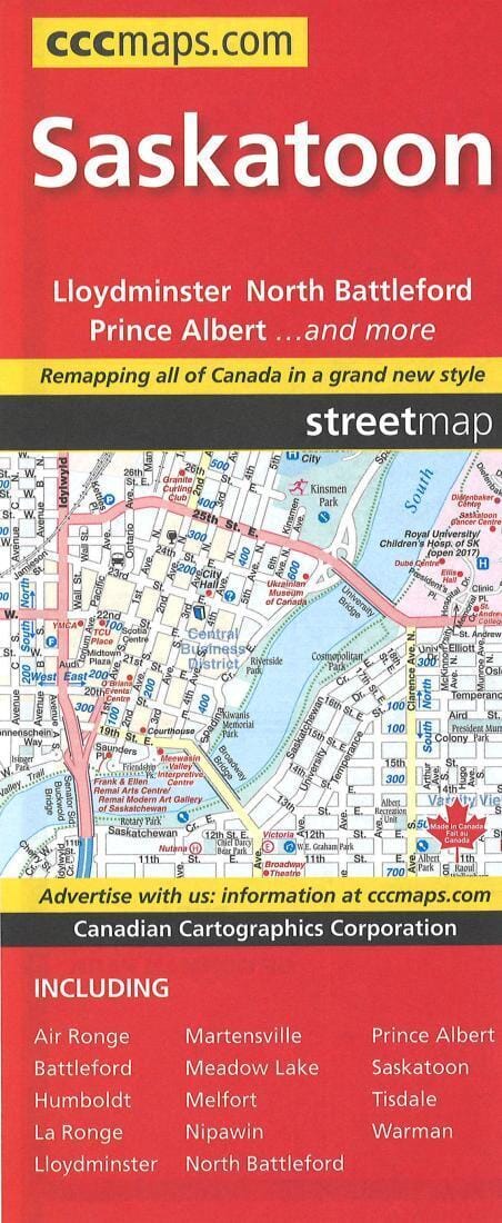 Saskatoon And Area Road Map | Canadian Cartographics Corporation Road Map 