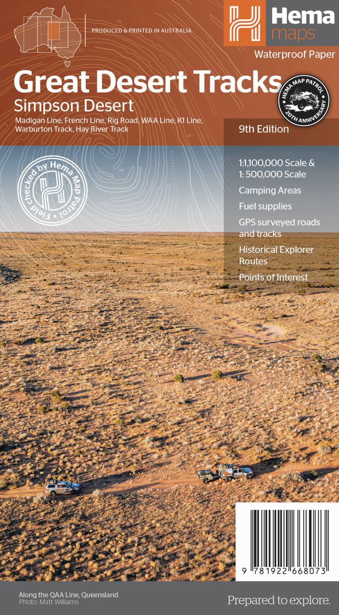Carte routière - Désert de Simpson, Great Desert Tracks (Australie) | Hema Maps carte pliée Hema Maps 