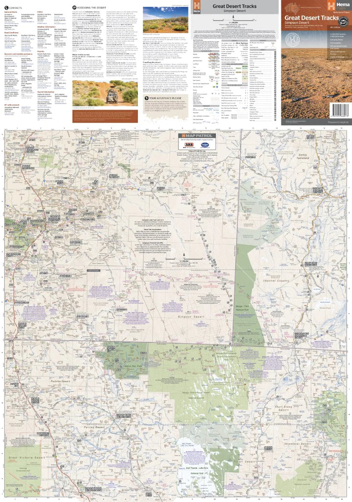 Carte routière - Désert de Simpson, Great Desert Tracks (Australie) | Hema Maps carte routière Hema Maps