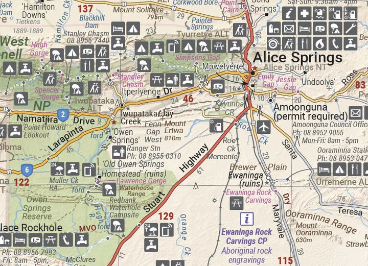Carte routière - Désert de Simpson, Great Desert Tracks (Australie) | Hema Maps carte pliée Hema Maps 