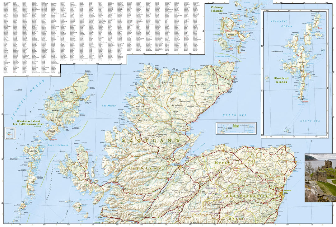 Carte routière - Ecosse | National Geographic carte pliée National Geographic 