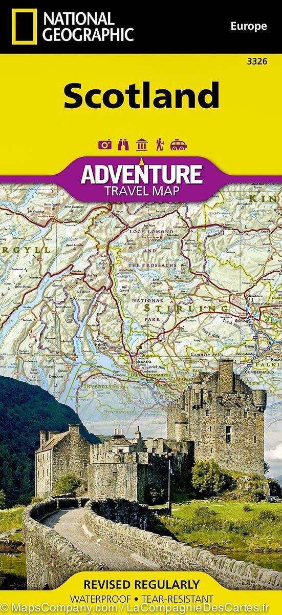 Carte routière - Ecosse | National Geographic carte pliée National Geographic 