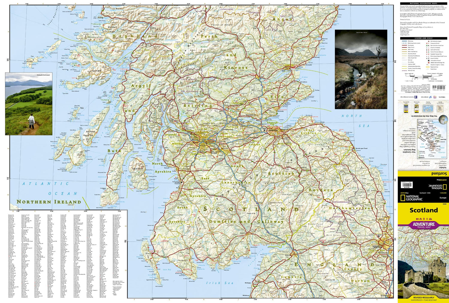 Carte routière - Ecosse | National Geographic carte routière National Geographic