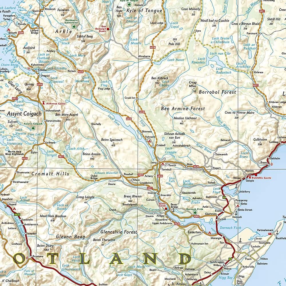 Carte routière - Ecosse | National Geographic carte routière National Geographic