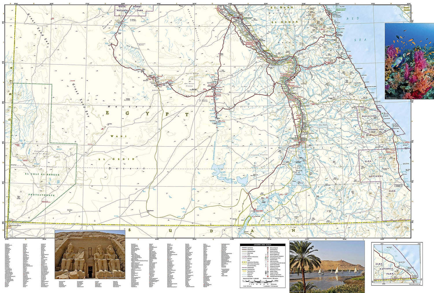Carte routière - Egypte | National Geographic carte routière National Geographic