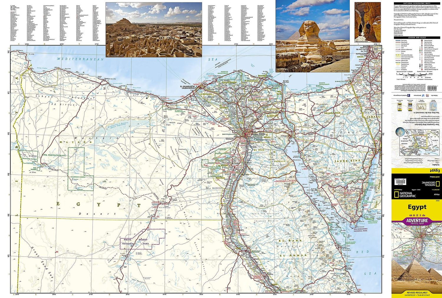 Carte routière - Egypte | National Geographic carte routière National Geographic