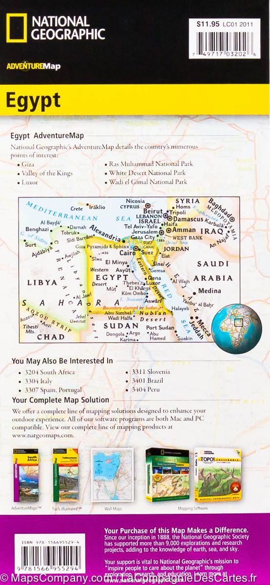 Carte routière - Egypte | National Geographic carte routière National Geographic