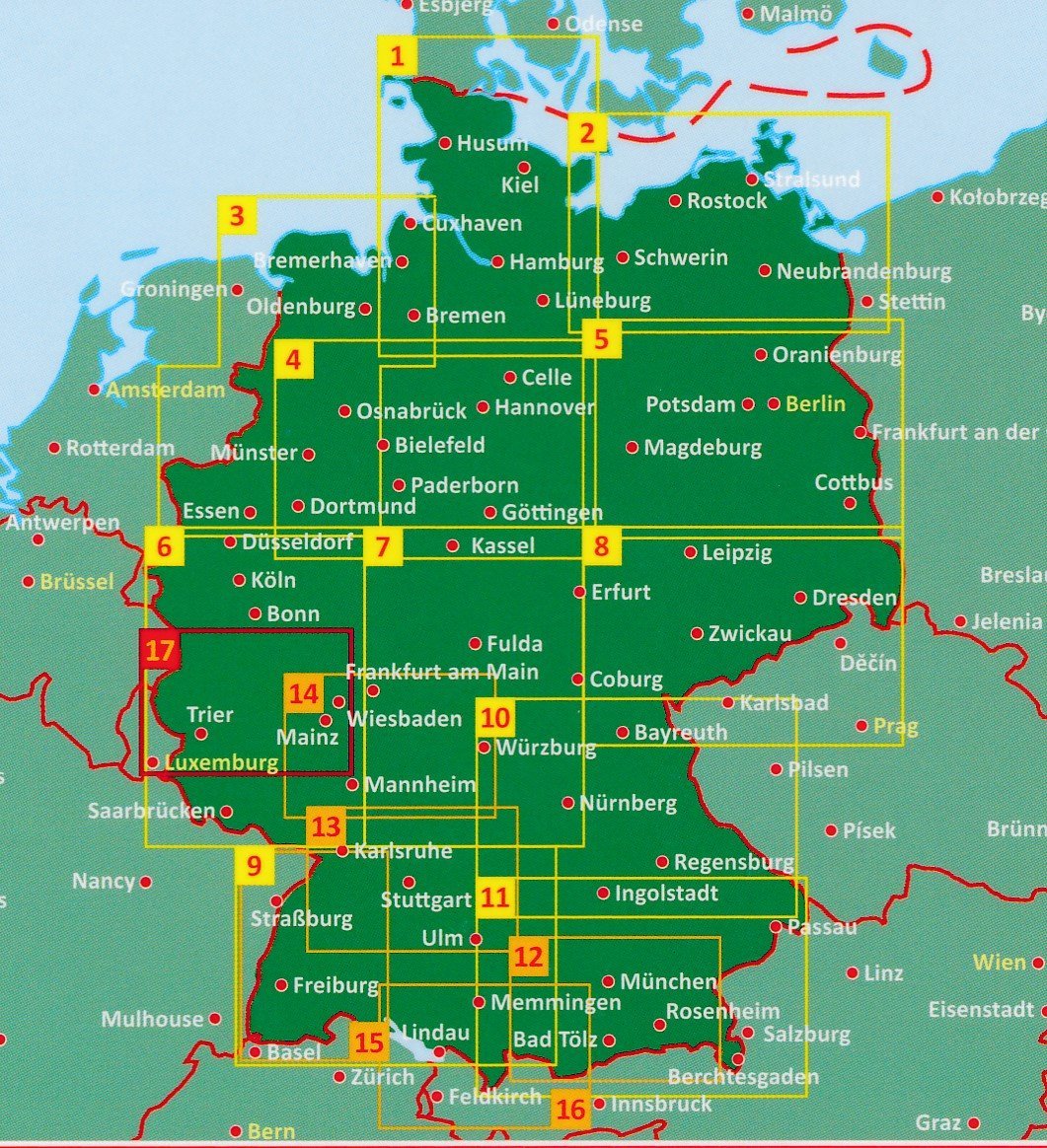 Carte routière - Eifel, Moselle, Hunsrück, Westerwald (Allemagne) | Freytag & Berndt carte pliée Freytag & Berndt 