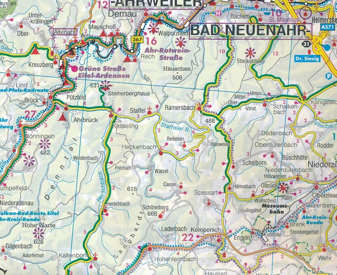 Carte routière - Eifel, Moselle, Hunsrück, Westerwald (Allemagne) | Freytag & Berndt carte pliée Freytag & Berndt 